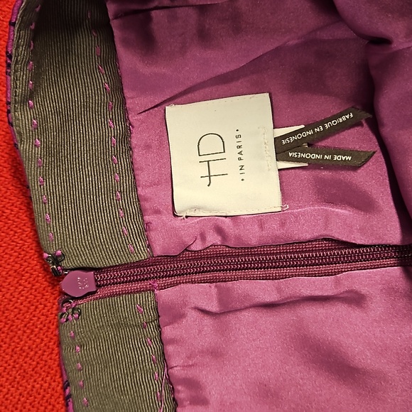 Anthropologie HD in Paris purple black abstract lined skirt size 4 pockets EUC - Picture 7 of 9